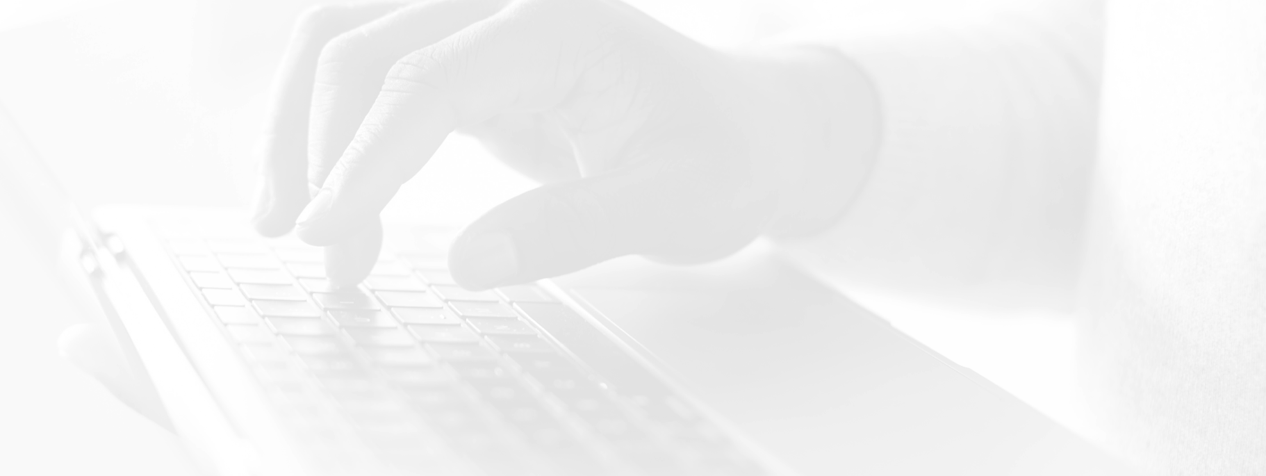 Background image of a hand typing an EKCEP report